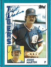 JOHN MARTIN signed 1984 Topps baseball card #24 DETROIT TIGERS