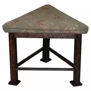 RARE CIRCA 1860 VICTORIAN TRIANGLE HUNTING STOOL FROM BUCKEBURG CASTLE GERMANY - Picture 1 of 12