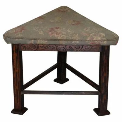RARE CIRCA 1860 VICTORIAN TRIANGLE HUNTING STOOL FROM BUCKEBURG CASTLE GERMANY - Image 1 of 4