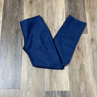 CLUB MONACO Women's Blue Wool Blend Straight Leg Mid Rise Career Dress Pants 00 - Image 1 of 4