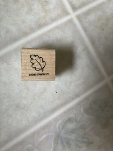 Stampin Up! Little Somethings Oak Leaf Autumn 1998 Wood Mounted Rubber Stamp - Picture 1 of 4