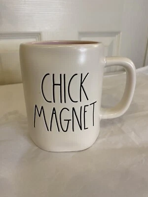 Rae Dunn “Chick Magnet” Coffee  Mug White And Pink Chicken Farm Gift Theme - Image 1 of 4