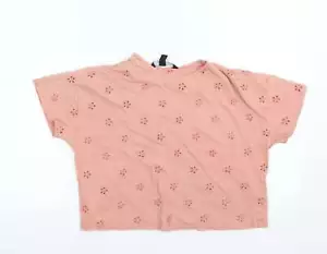 New Look Girls Pink 100% Cotton Basic T-Shirt Size 14-15 Years High Neck - Picture 1 of 12