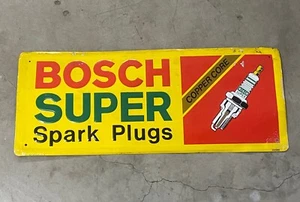 Insegna di servizio in metallo rialzato candela Bosch gasolio garage importazione 9,5”x23,5” vintage - Foto 1 di 7