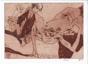 HORST JANSSEN: Phyllis, Vorzugsausgabe mit erotischer Originalradierung - Bild 1 von 2