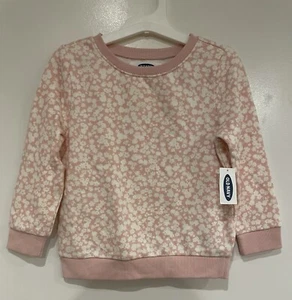 Old Navy Toddler Girls Pink Floral Cotton Blend Pullover Sweatshirt Blush Hue 3T - Picture 1 of 3