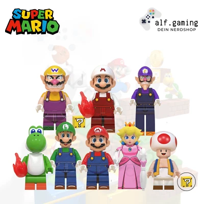 Super Mario Mini Figur Peach Toad MOC Custom Brick Block Klemm Bausteine
