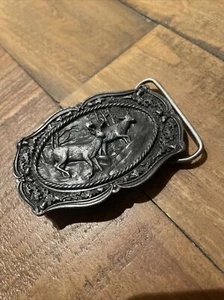 Buck & Doe Running Bergamot Brass Works Belt Buckle Made In USA - Picture 1 of 5