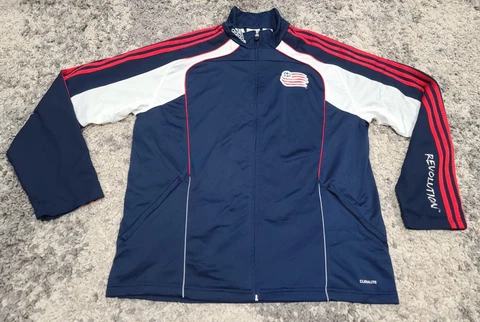 Adidas New England Revolution Full Zip Track Jacket MLS Soccer Men's Size L USA Cover