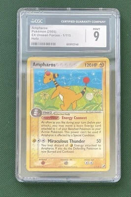 Pokemon Ampharos 1/115 EX Unseen Forces Holo Rare - CGC 9 MINT - Image 1 of 2