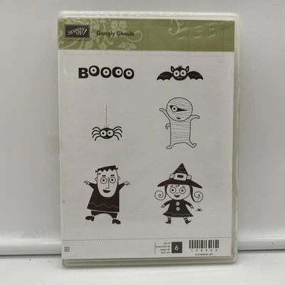 Stampin' Up! Conjunto de selos Googly Ghouls Halloween bruxa múmia Frankenstein leitura - Imagem 1 de 4