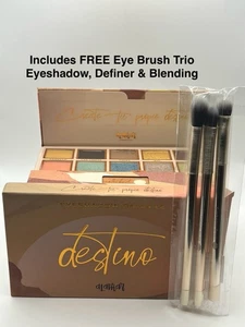 Paleta de sombras de ojos Destino ~10 tonos únicos ~ Cosméticos Alamar ~ Juego de trío de pinceles GRATIS - Imagen 1 de 3