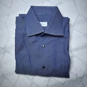 ERMENEGILDO ZEGNA Blue Dress Shirt Button Up Size L 16.5/42 Regular Fit - Picture 1 of 7