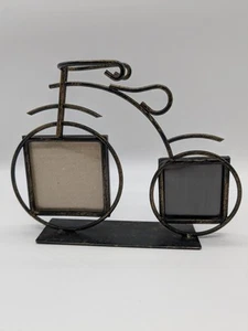 High Wheel Bicycle Picture Frame Metal Black Distressed 3x3 & 2x2 - Picture 1 of 6