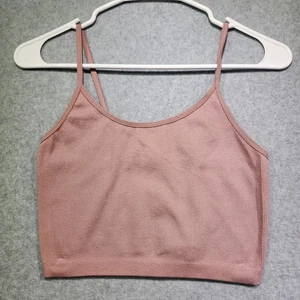 Camiseta sin mangas Bozzolo acanalada sin costuras corta cami rosa malva elástica para mujer S/M - Imagen 1 de 5