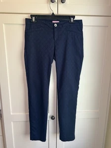 Lilly Pulitzer Women’s Kelly Textured Blue Ankle Pants Size 4 - Picture 1 of 7
