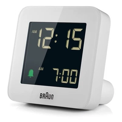 Braun | BC09W Digital Alarm Clock in White - Image 1 of 2
