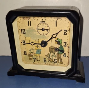 Lux Novelty Organ Grinder & Children Clock Working Antique Americana Automaton - Picture 1 of 11