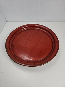 Bandeja de pedestal de laca roja birmana - Imagen 1 de 5