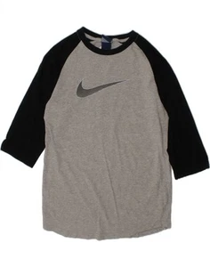 NIKE Boys Graphic Top 3/4 Sleeve 12-13 Years Large Grey Colourblock BW40 - Picture 1 of 3