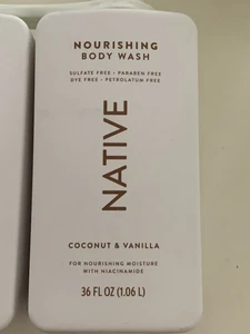 36 flüssige Unzen sulfatfreie Parabéns frei farbstofffrei native Kokosnuss Vanille Duschgel - Bild 1 von 5