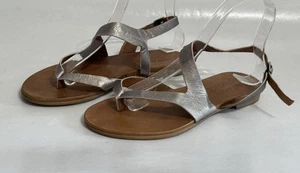 Miz Mooz Size 38 US 7.5-8 Marabel Pewter Sandal Strappy Buckle - Picture 1 of 8