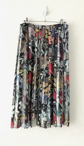 Ted Baker gonna donna plissettata foderata floreale multicolore midi taglia 5 UK 16 - Foto 1 di 9