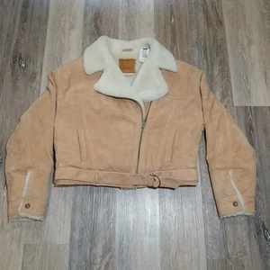 Levi’s Premium Capra Pelle Scamosciata Campione Capo Donna Taglia Small Giacca *Leggi - Foto 1 di 17