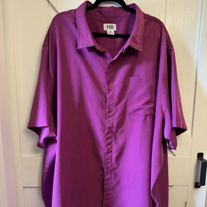 Camisa HB Harbor Bay Para Hombres Talla 5XL Color Magenta Manga Corta Camisa con Botones - Imagen 1 de 10