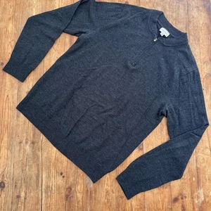 Club Monaco 100% Wool 1/4 Zip Long Sleeve Charcoal Sweater Men's Medium EUC - Picture 1 of 11