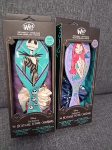 Disney Wet Brush Nightmare Before Christmas Jack Sally Hair Brush Scrunchie Set - Picture 1 of 5