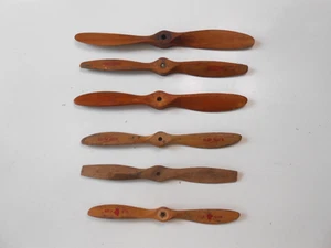 Lot 6 Vintage Wood R/C Airplane Propellers Top Flite, New Thrusty, OK Cub, Power - Picture 1 of 3