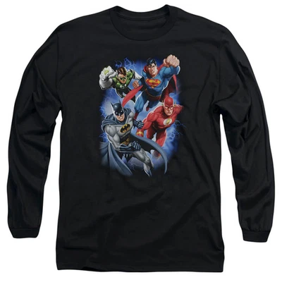 Jla Storm Makers Mens Long Sleeve Shirt Black Officially Licensed - Image 1 of 3