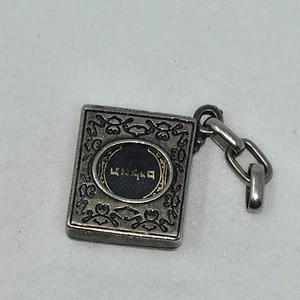 VTG HEBREW JEWISH TEHILLIM ISRAEL MINI BOOK JEWELED PEWTER CASE KEYCHAIN - Picture 1 of 4