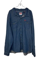 Camisa Wrangler Para Hombre Perla Snap Western Denim Manga Larga Grande Azul 3XL - Imagen 1 de 11
