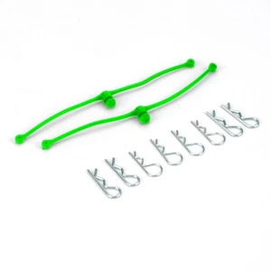 Du-Bro 2253 Body Klips / Clips (8) with Leash Retainers (2): Lime Green - Picture 1 of 1
