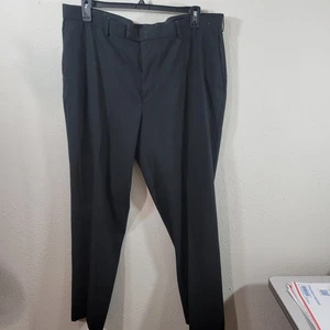 Pantalones de vestir Perry Ellis Portfolio negros delanteros planos talla 42 bolsillos cortados - Imagen 1 de 6