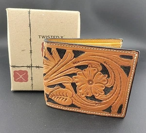 TWISTED X Bifold Herren Western Geldbörse ECHTLEDER ~ handgefertigt - Bild 1 von 6