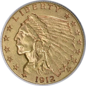 1912 $2.50 Gold Indian AU Uncertified #1031 - Picture 1 of 2
