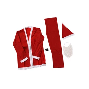  5 Teile/1 Set Weihnachtsmann Kostüm für Herren Outfit Anzug Erwachsene Weihnachten - Bild 1 von 12