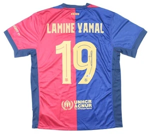 Camiseta de fútbol local firmada por Lamine Yamal del FC Barcelona #19 - Holograma Beckett *M - Imagen 1 de 3