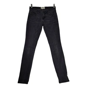 Pantalones de mezclilla ajustados al tobillo negros Current Elliott para mujer 24 elásticos oscuros vanguardistas - Imagen 1 de 16