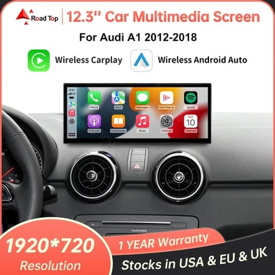 12.3"ultra-thin Wireless Carplay Android Auto Touch Screen For Audi A1 2012-2018 Foto 1 de 4