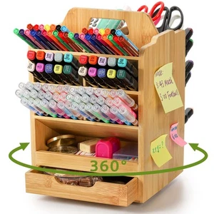 Pen Holder Organizer, 360°Rotating Art Supply Storage Caddy, Hold 400+ Pencil... - Picture 1 of 8