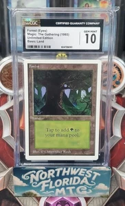 Graded MTG Card - CGC Gem Mint 10 - Unlimited - Forest (Eyes) - Picture 1 of 1
