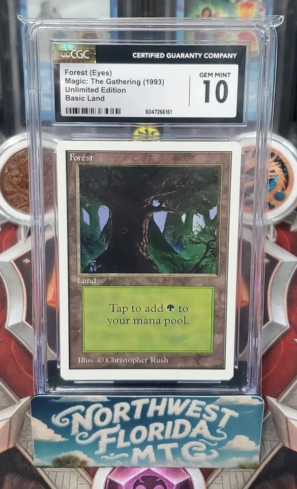 Graded MTG Card - CGC Gem Mint 10 - Unlimited - Forest (Eyes) - Image 1 of 1