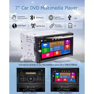 Autoradio 7 " 2 DIN DVD CD 1080p Video lettore Bluetooth Touch Screen Radio - Imagen 1 de 7