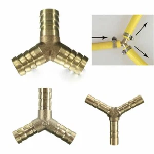 Messing Stachelschlauch ""Y"" Splitter 3Wege Düse Schreiner Stecker Luft Kraftstoffrohr ID1751 - Bild 1 von 10
