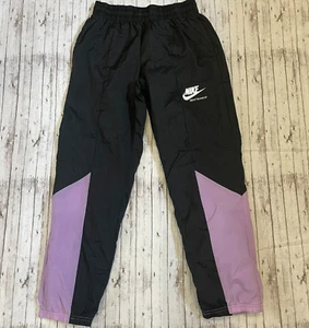 Nike Sportswear Heritage Big Kids Girls Woven Track Pants Black Purple Size XL - Picture 1 of 7