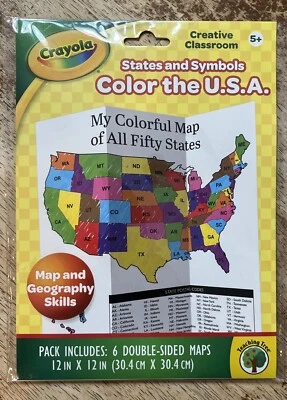 Aula Creativa Crayola: Estados y Símbolos - ¡Colorea el mapa de Estados Unidos de los 50 estados! Foto 1 de 4